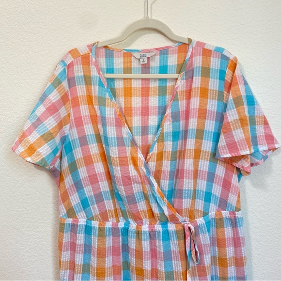 Croft & Barrow Multicolor Plaid Midi Dress 1X - Picture 3 of 8